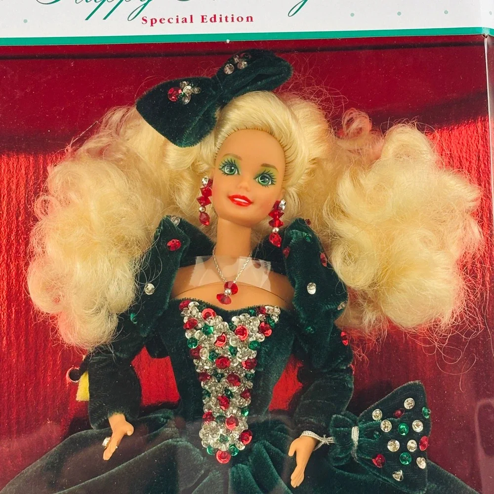 Happy Holidays Barbie Doll 1991 Green Velvet Special Edition Mattel 1871 Vintage